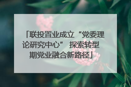 联投置业成立“党委理论研究中心” 探索转型期党业融合新路径