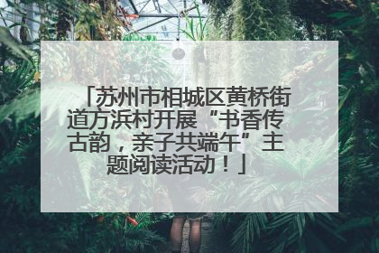 苏州市相城区黄桥街道方浜村开展“书香传古韵，亲子共端午”主题阅读活动！