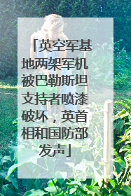 英空军基地两架军机被巴勒斯坦支持者喷漆破坏，英首相和国防部发声
