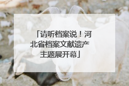 请听档案说！河北省档案文献遗产主题展开幕