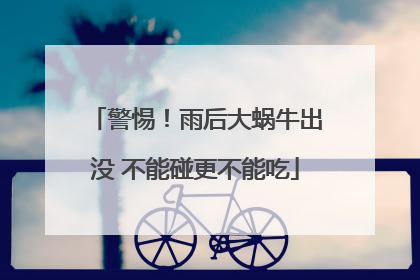 警惕！雨后大蜗牛出没 不能碰更不能吃