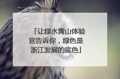 让绿水青山体验官告诉你，绿色是浙江发展的底色
