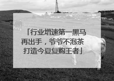 行业增速第一黑马再出手，爷爷不泡茶打造今夏复购王者