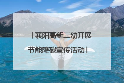 襄阳高新二幼开展节能降碳宣传活动