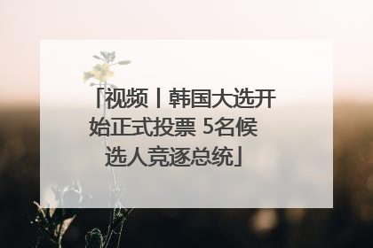 视频丨韩国大选开始正式投票 5名候选人竞逐总统