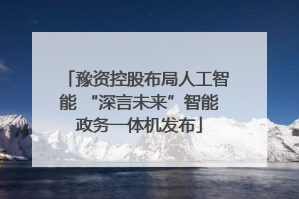 豫资控股布局人工智能 “深言未来”智能政务一体机发布