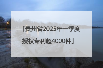 贵州省2025年一季度授权专利超4000件