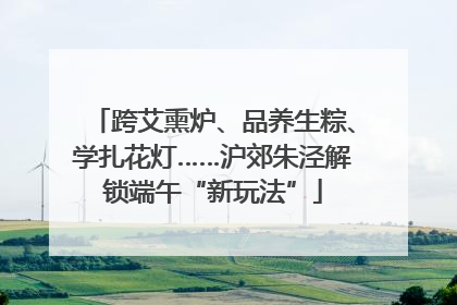 跨艾熏炉、品养生粽、学扎花灯……沪郊朱泾解锁端午“新玩法”