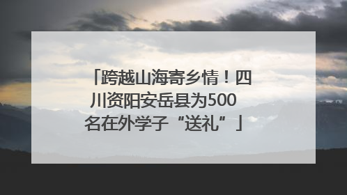 跨越山海寄乡情！四川资阳安岳县为500名在外学子“送礼”