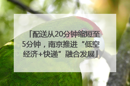 配送从20分钟缩短至5分钟，南京推进“低空经济+快递”融合发展
