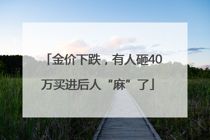金价下跌，有人砸40万买进后人“麻”了