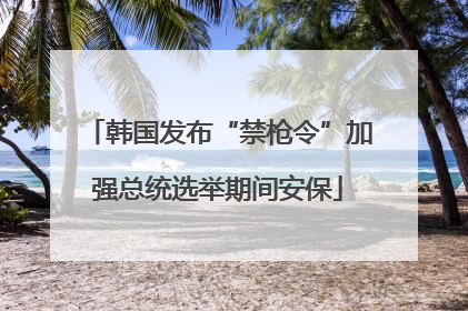 韩国发布“禁枪令”加强总统选举期间安保