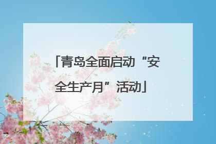 青岛全面启动“安全生产月”活动