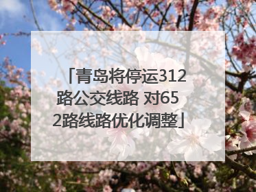 青岛将停运312路公交线路 对652路线路优化调整