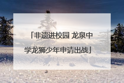非遗进校园 龙泉中学龙狮少年申请出战