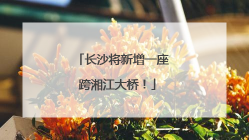 长沙将新增一座跨湘江大桥！