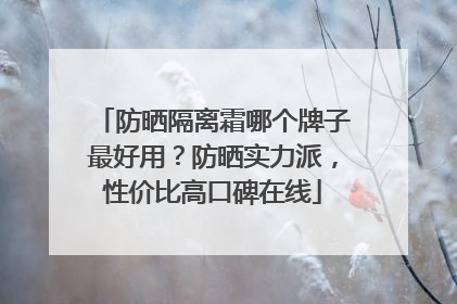 防晒隔离霜哪个牌子最好用？防晒实力派，性价比高口碑在线