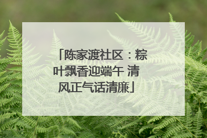 陈家渡社区:粽叶飘香迎端午 清风正气话清廉