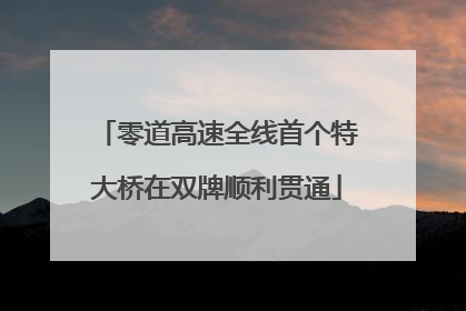零道高速全线首个特大桥在双牌顺利贯通