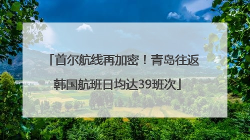 首尔航线再加密！青岛往返韩国航班日均达39班次
