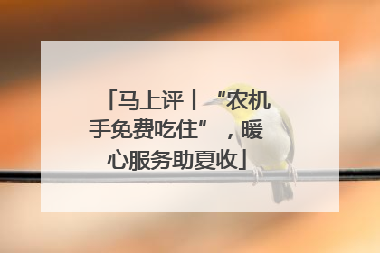 马上评丨“农机手免费吃住”，暖心服务助夏收