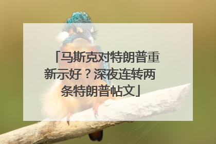 马斯克对特朗普重新示好？深夜连转两条特朗普帖文