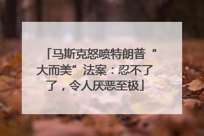 马斯克怒喷特朗普“大而美”法案：忍不了了，令人厌恶至极