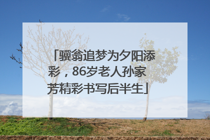 骥翁追梦为夕阳添彩，86岁老人孙家芳精彩书写后半生