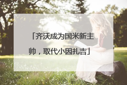 齐沃成为国米新主帅，取代小因扎吉