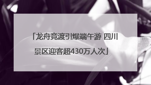 龙舟竞渡引爆端午游 四川景区迎客超430万人次