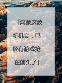 鸿蒙这波新机会，已经有游戏抢在前头了