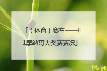 （体育）赛车——F1摩纳哥大奖赛赛况