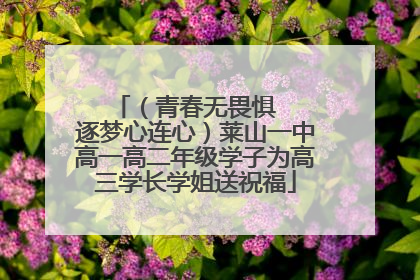 （青春无畏惧   逐梦心连心）莱山一中高一高二年级学子为高三学长学姐送祝福
