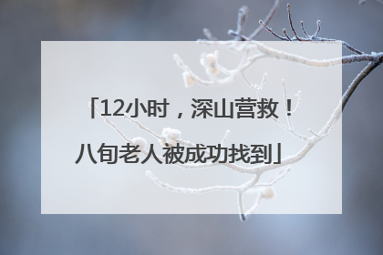 12小时，深山营救！八旬老人被成功找到