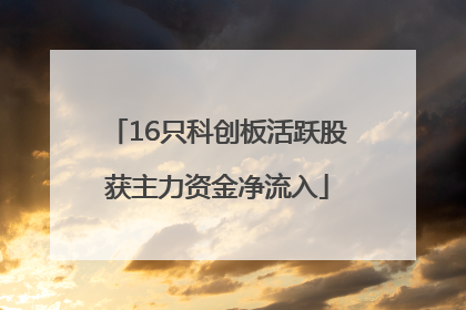 16只科创板活跃股获主力资金净流入