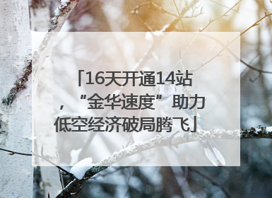 16天开通14站，“金华速度”助力低空经济破局腾飞