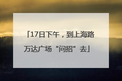 17日下午，到上海路万达广场“问招”去