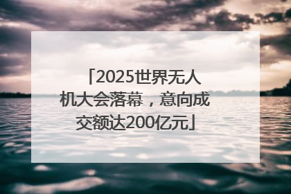 2025世界无人机大会落幕，意向成交额达200亿元