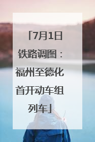 7月1日铁路调图：福州至德化首开动车组列车