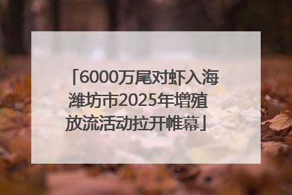 6000万尾对虾入海 潍坊市2025年增殖放流活动拉开帷幕