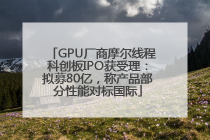 GPU厂商摩尔线程科创板IPO获受理：拟募80亿，称产品部分性能对标国际